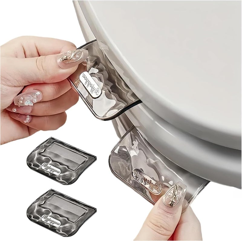 WTYPOPK 2 PCS Toilet Seat Lifter tab, Toilet Seat Handle to Lift and Easy Install Sanitary Hands-Free Lever for Home, Office, Toilet Training - Image 1